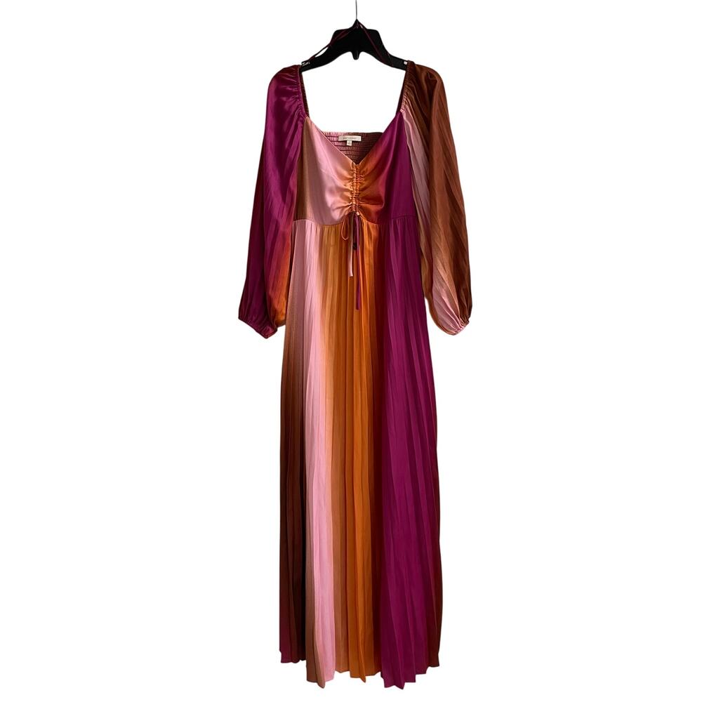Anthropologie Skies Are Blue Retro Gradation Pleated Maxi Dress - Picture 2 of 6